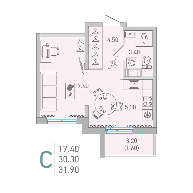 Продается студия, 30,5 м² - Фото 1