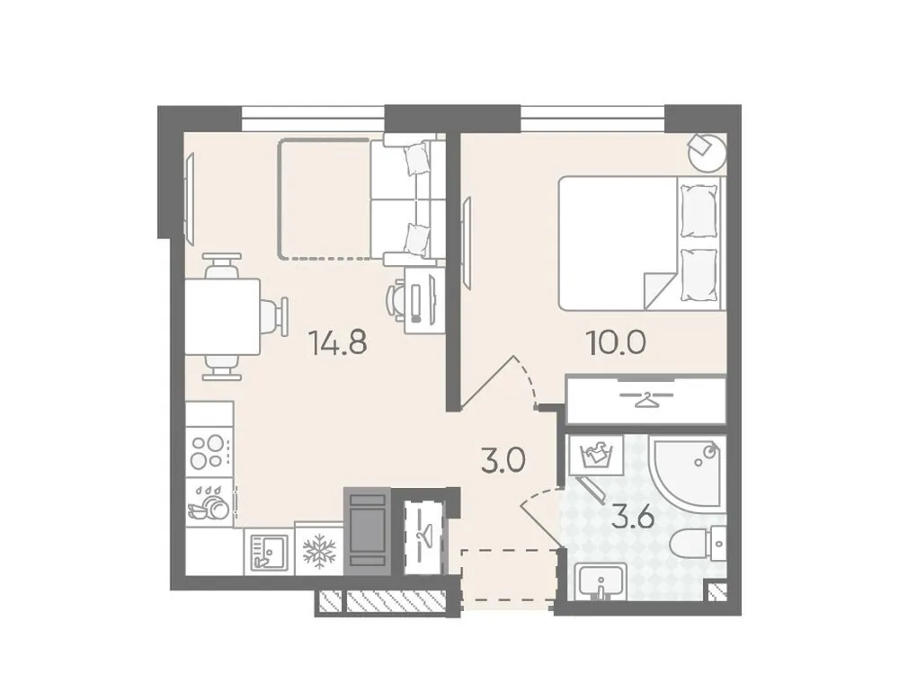 Продается 1-комнатная квартира, 31,4 м² - Фото 1