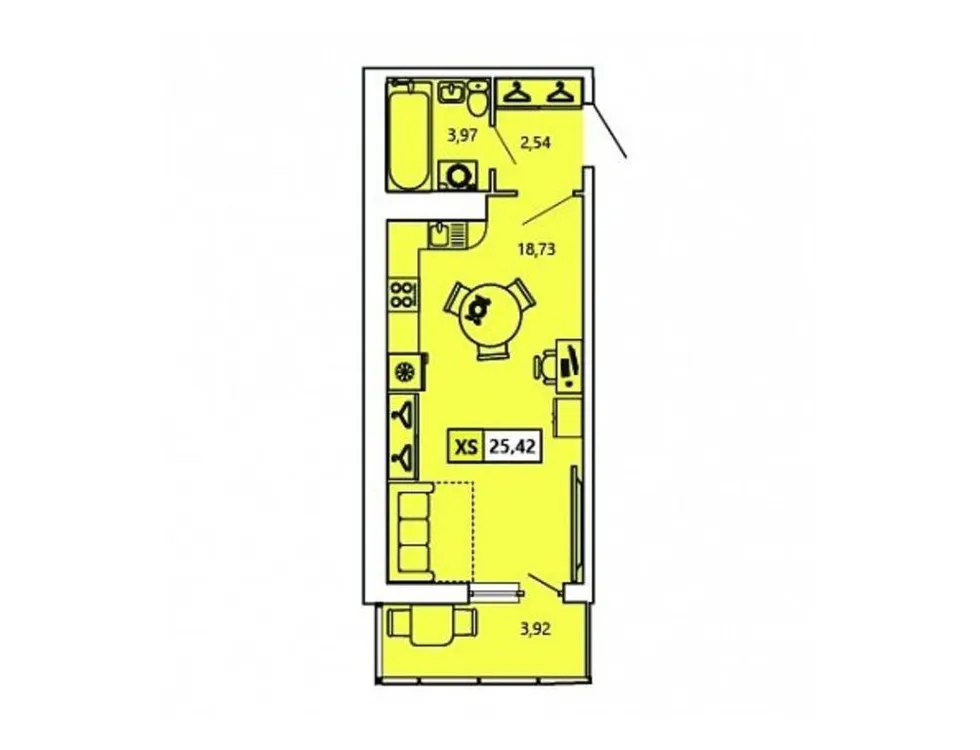 Продается студия, 25,3 м² - Фото 1