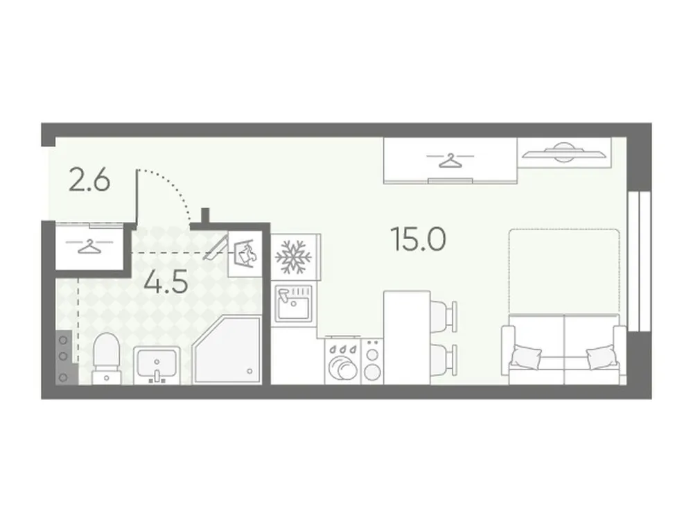 Продается студия, 22,1 м² - Фото 1
