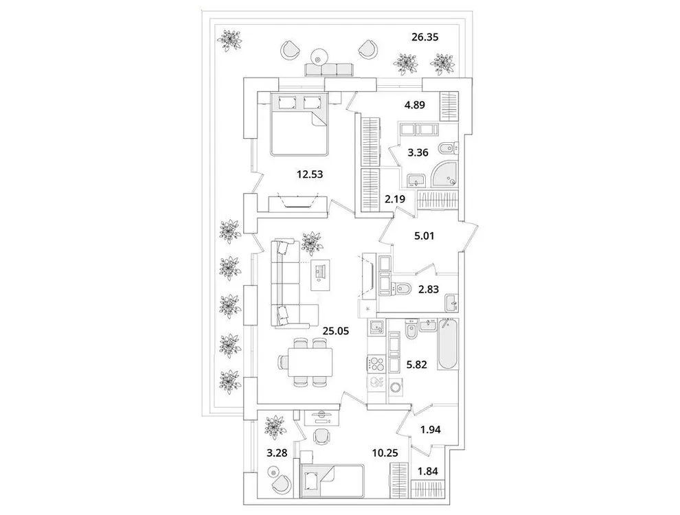 Продается 2-комнатная квартира, 84,9 м² - Фото 1