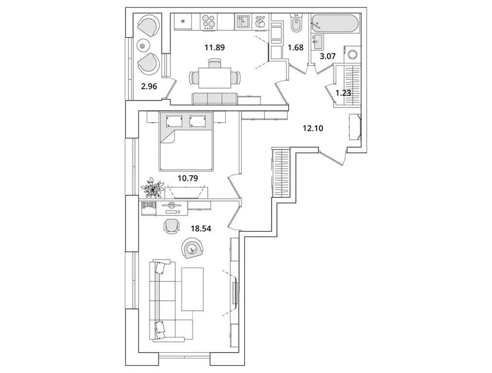 Продается 2-комнатная квартира, 60,5 м² - Фото 1