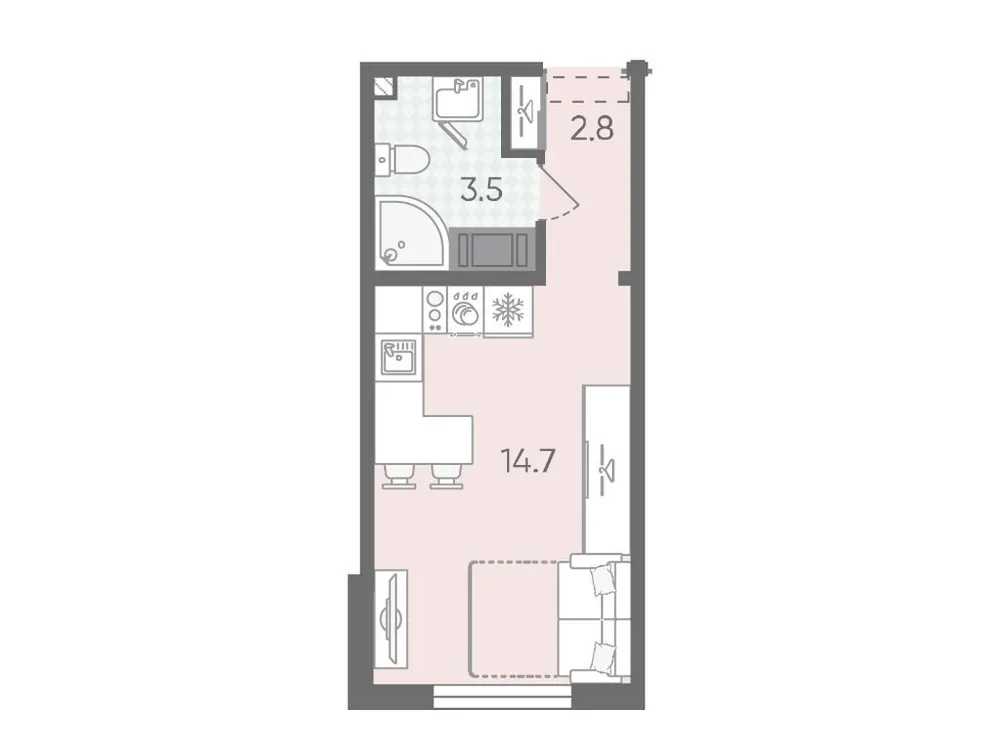 Продается студия, 21 м² - Фото 1