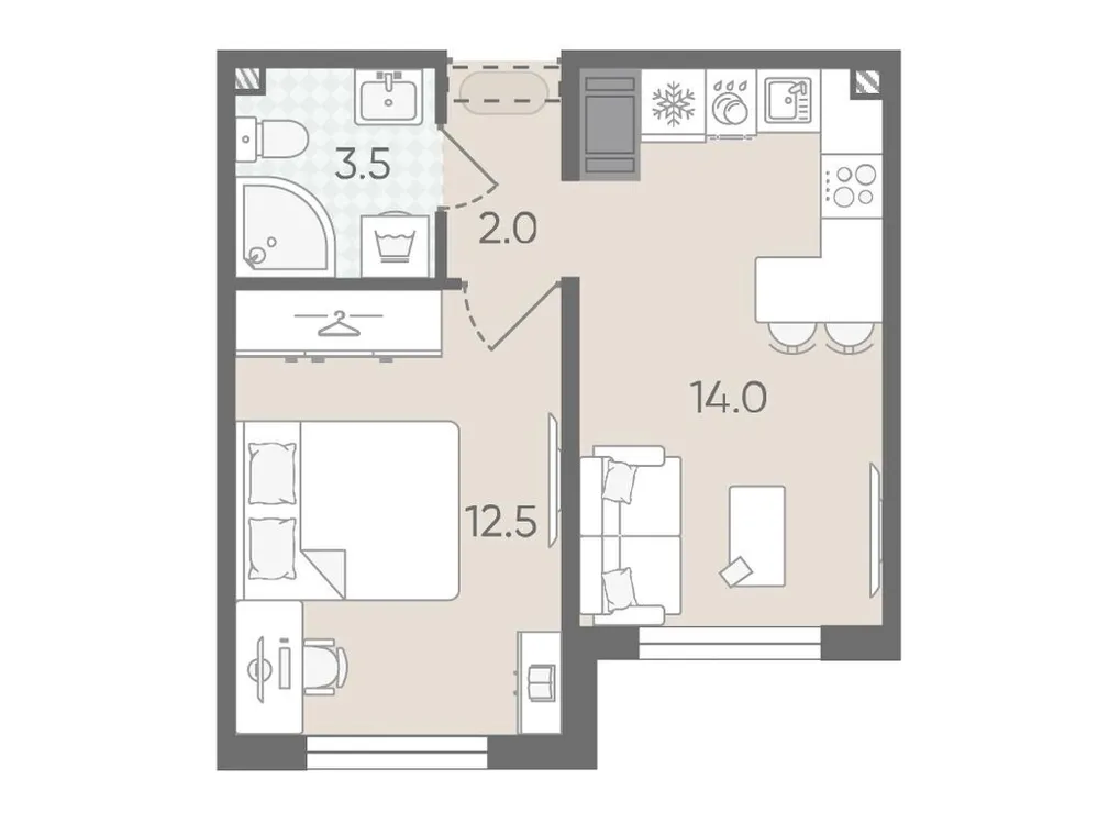 Продается 1-комнатная квартира, 32 м² - Фото 1