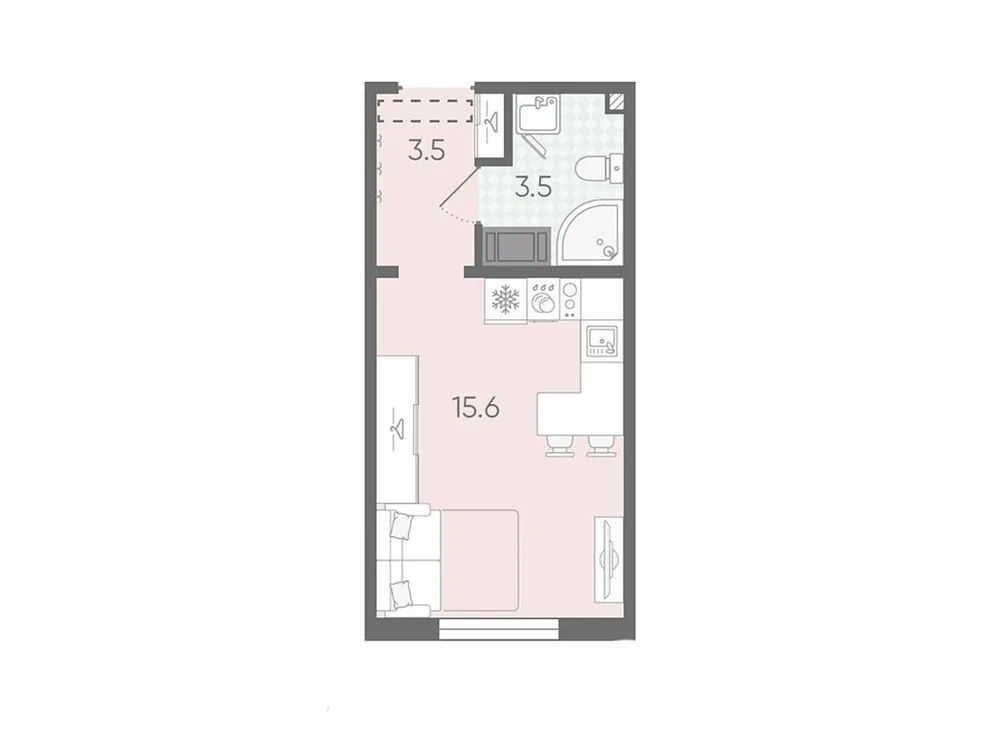 Продается студия, 22,6 м² - Фото 1