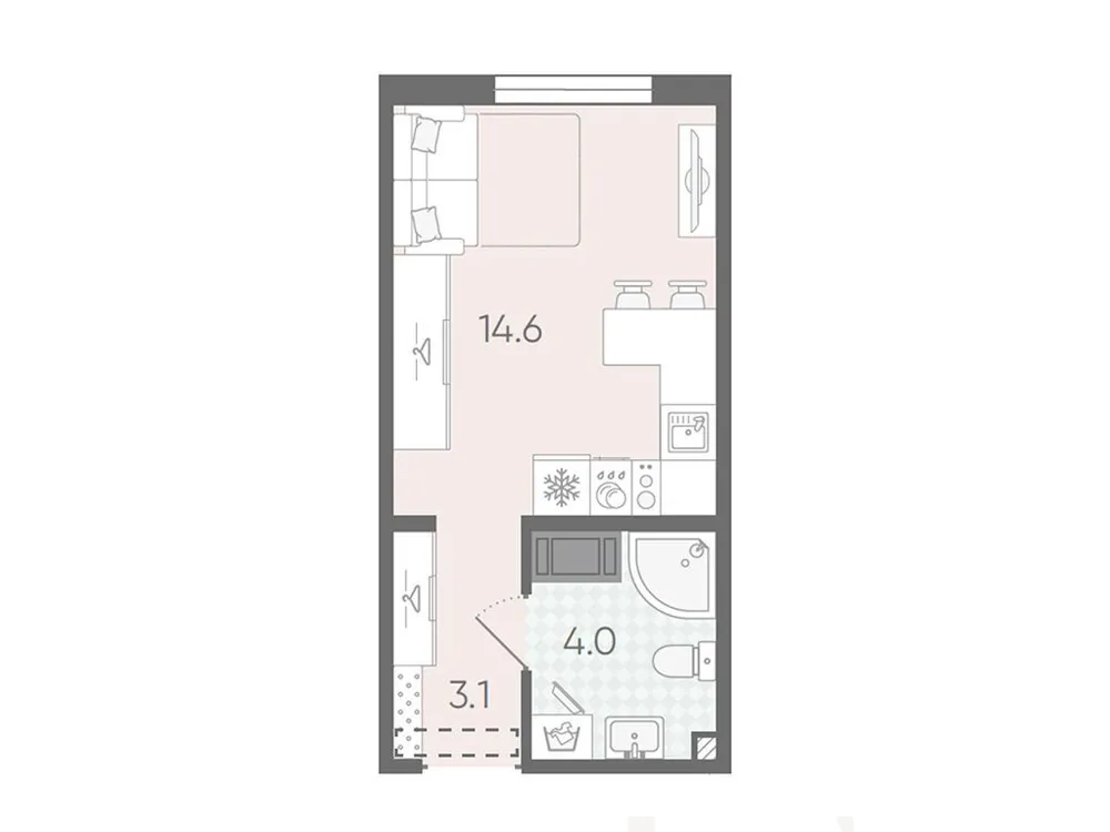 Продается студия, 21,7 м² - Фото 1