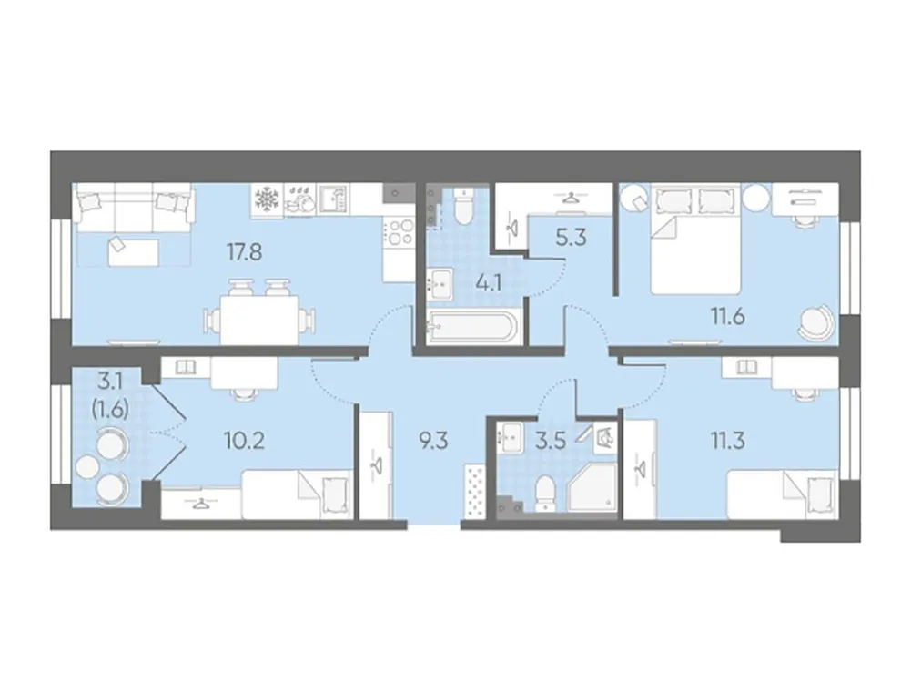 Продается 3-комнатная квартира, 74,7 м² - Фото 1