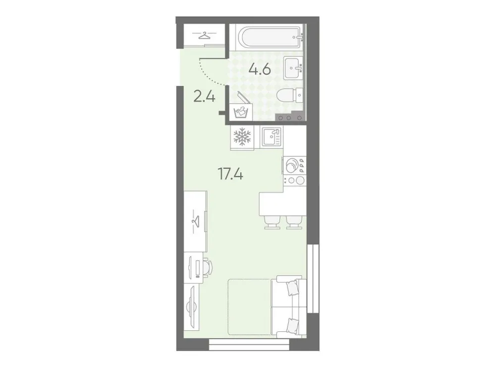 Продается студия, 24,4 м² - Фото 1