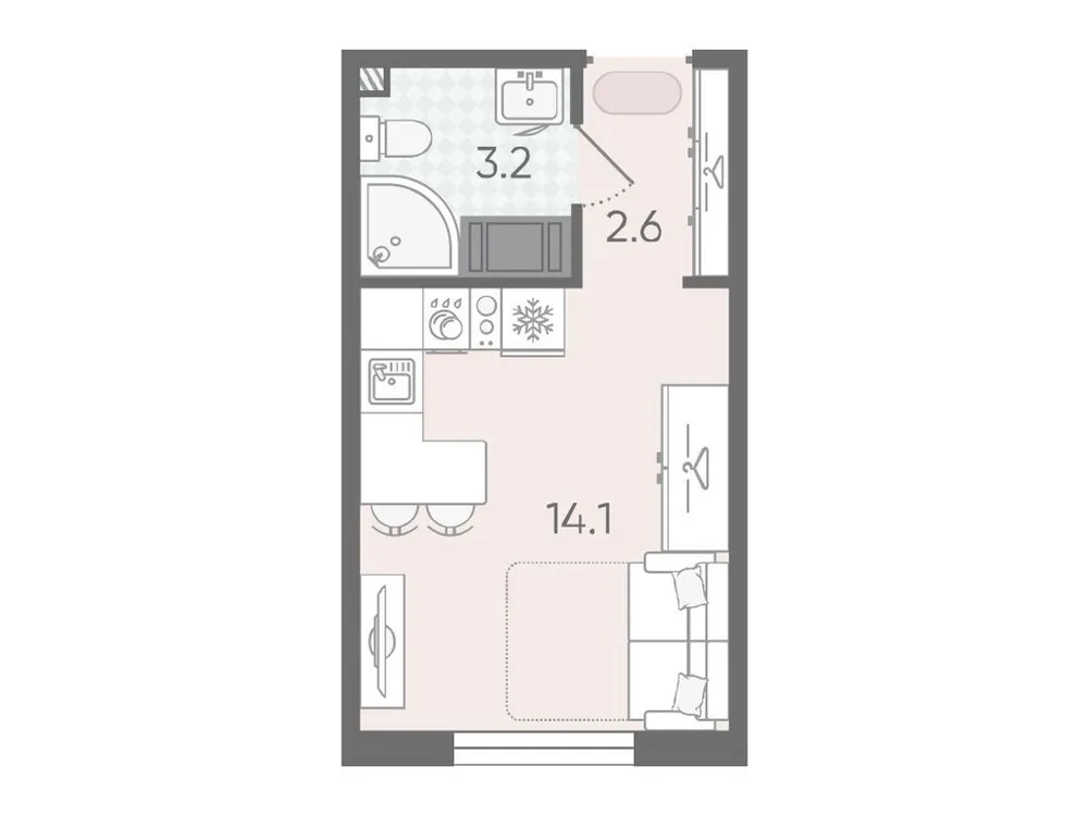 Продается студия, 19,9 м² - Фото 1