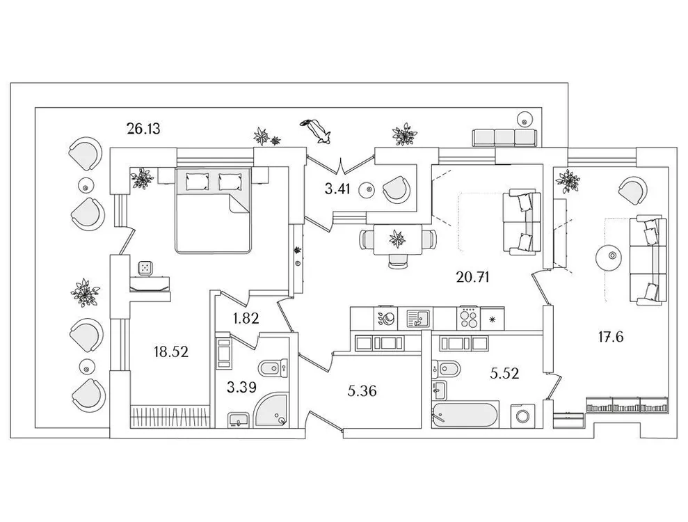 Продается 2-комнатная квартира, 82,7 м² - Фото 1