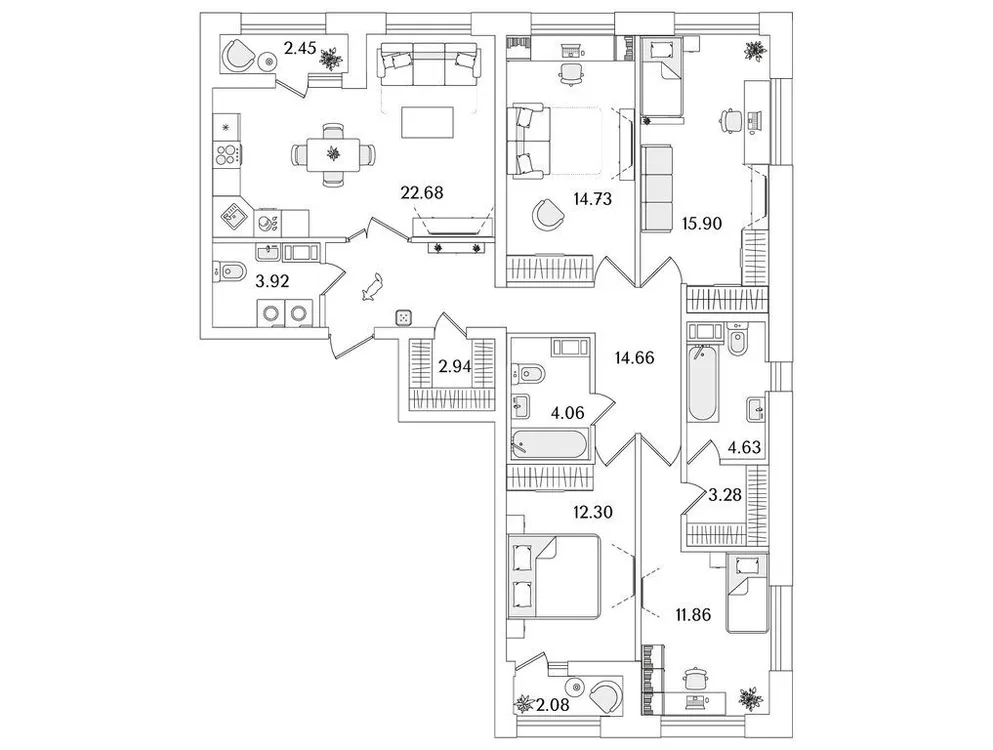 Продается 4-комнатная квартира, 113,1 м² - Фото 1