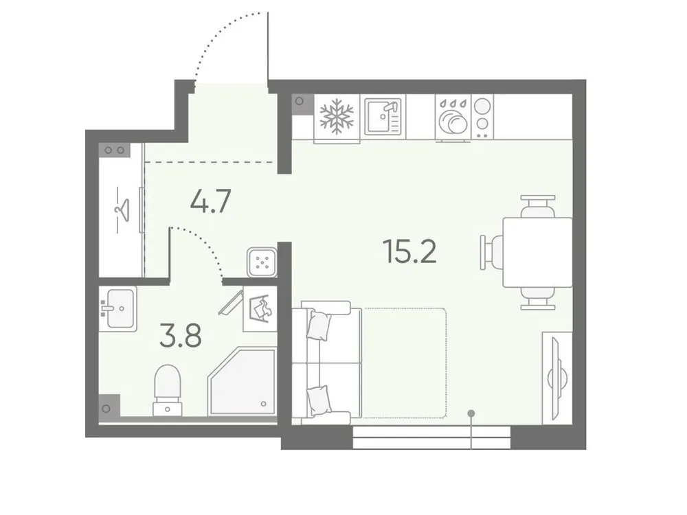 Продается студия, 24,1 м² - Фото 1