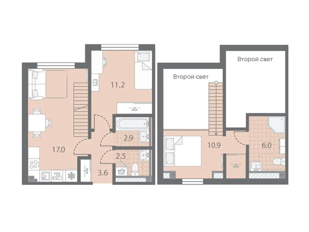 Продается 1-комнатная квартира, 54,1 м² - Фото 1