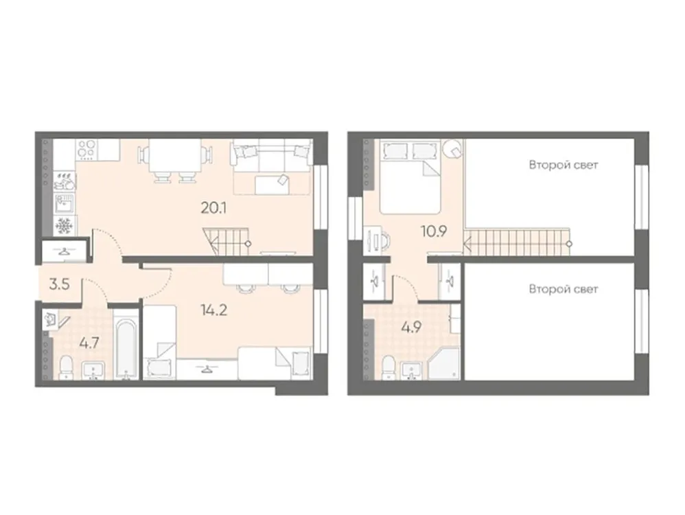 Продается 1-комнатная квартира, 58,3 м² - Фото 1