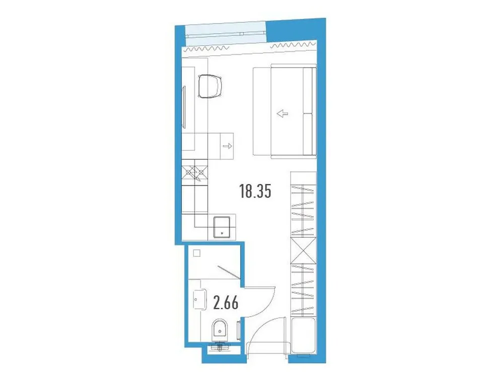 Продается студия, 21 м² - Фото 1