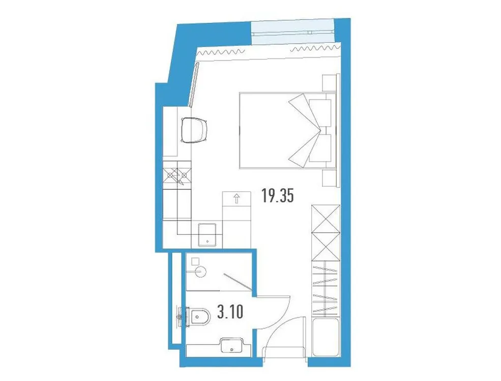Продается студия, 21,2 м² - Фото 1
