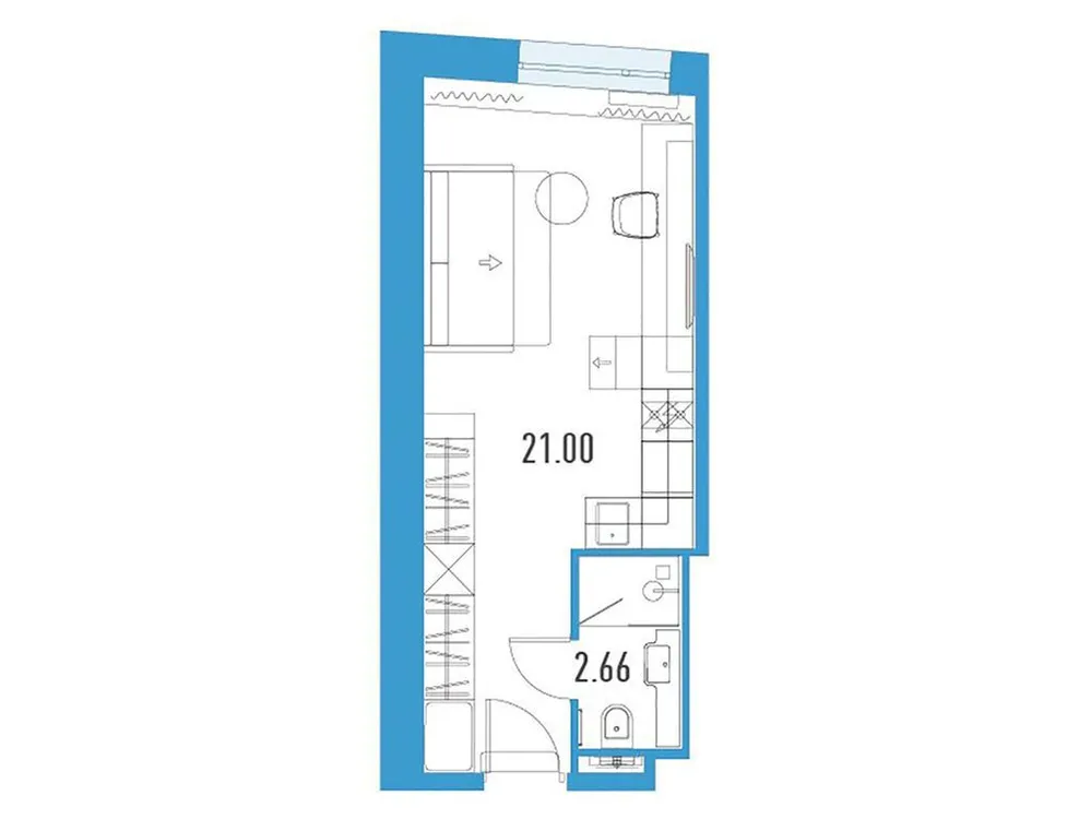 Продается студия, 23,7 м² - Фото 1