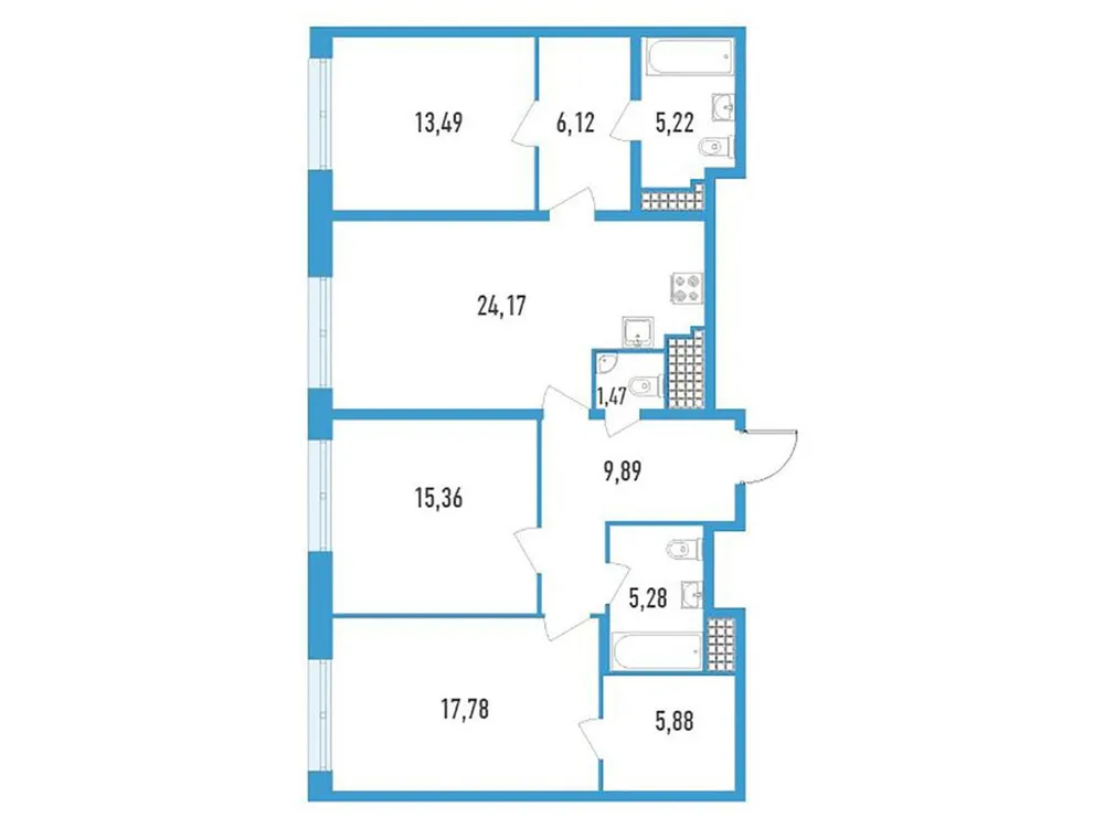 Продается 3-комнатная квартира, 104,4 м² - Фото 1