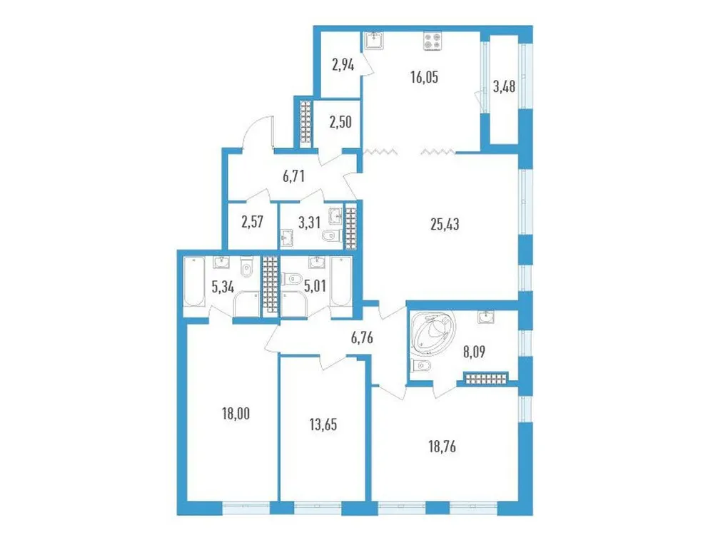 Продается 4-комнатная квартира, 136,9 м² - Фото 1