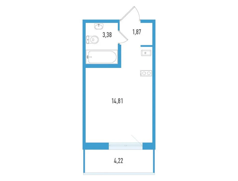 Продается студия, 21,3 м² - Фото 1
