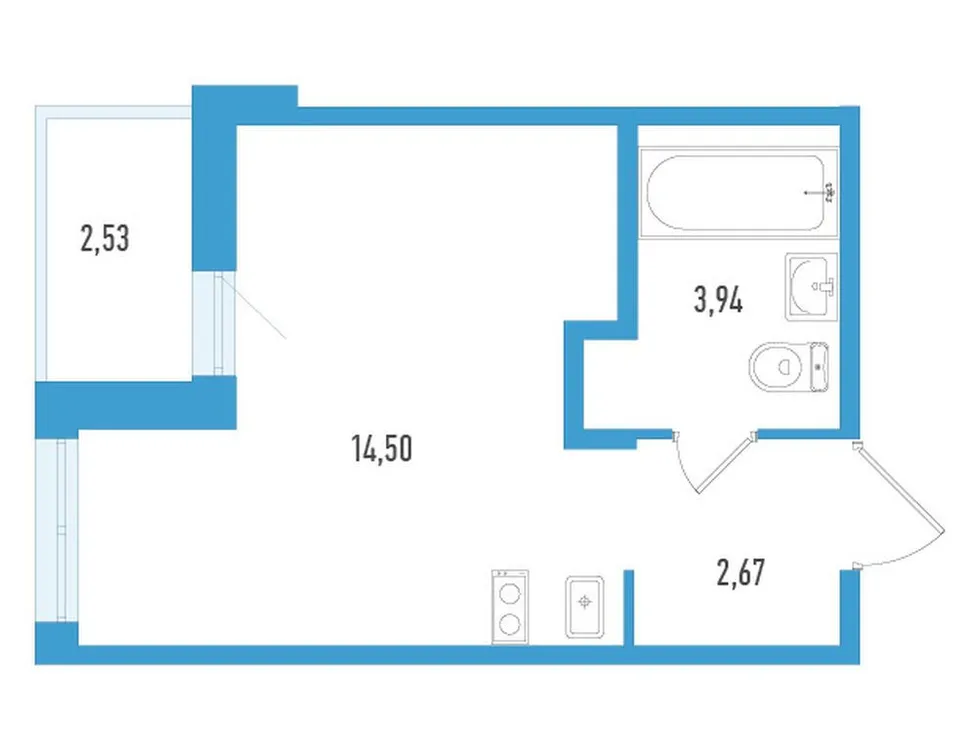 Продается студия, 22,4 м² - Фото 1