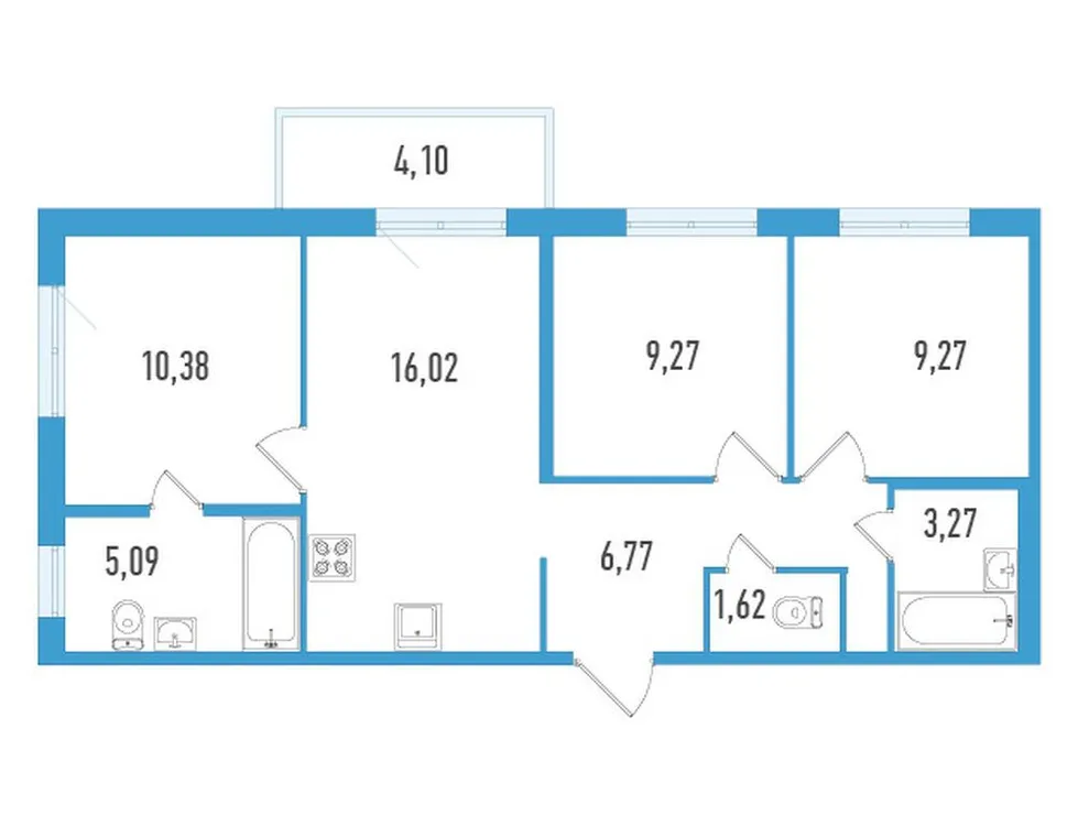 Продается 3-комнатная квартира, 62,9 м² - Фото 1