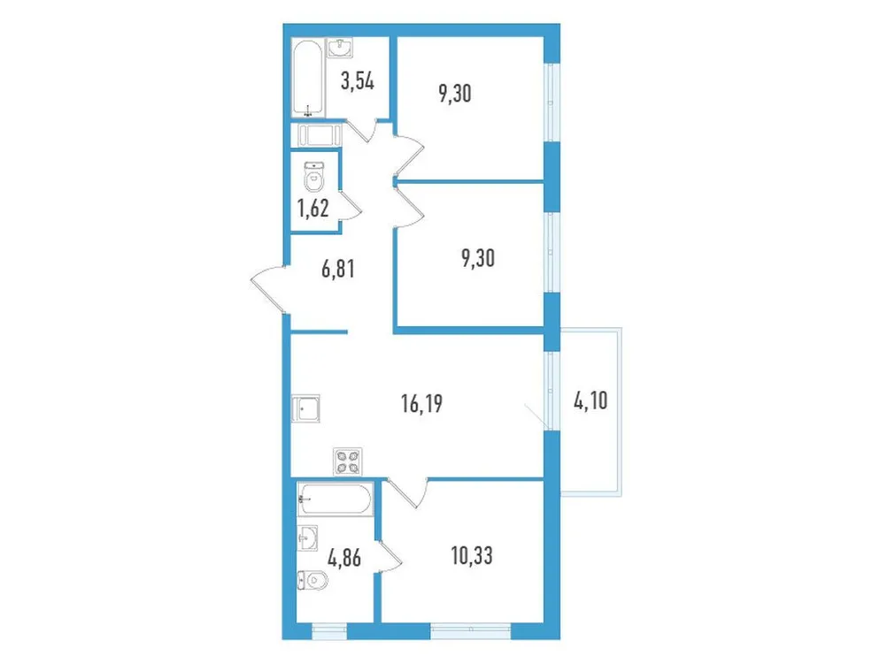 Продается 3-комнатная квартира, 63,2 м² - Фото 1