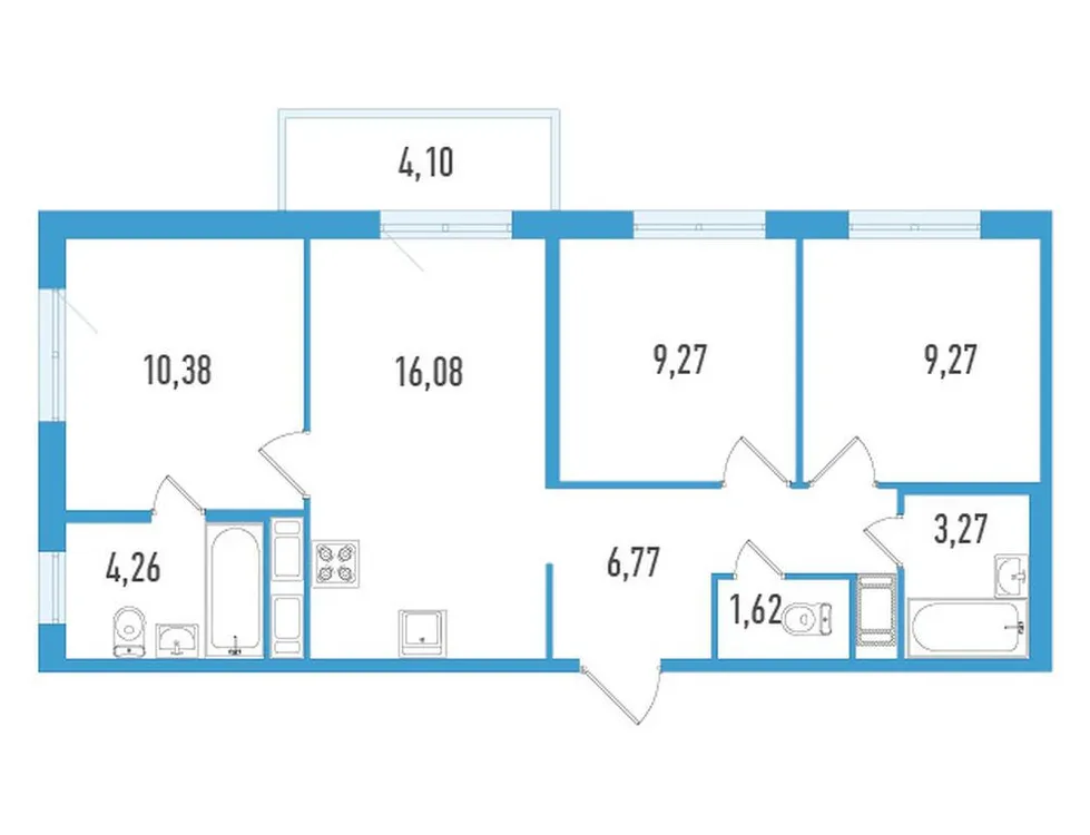 Продается 3-комнатная квартира, 62,2 м² - Фото 1