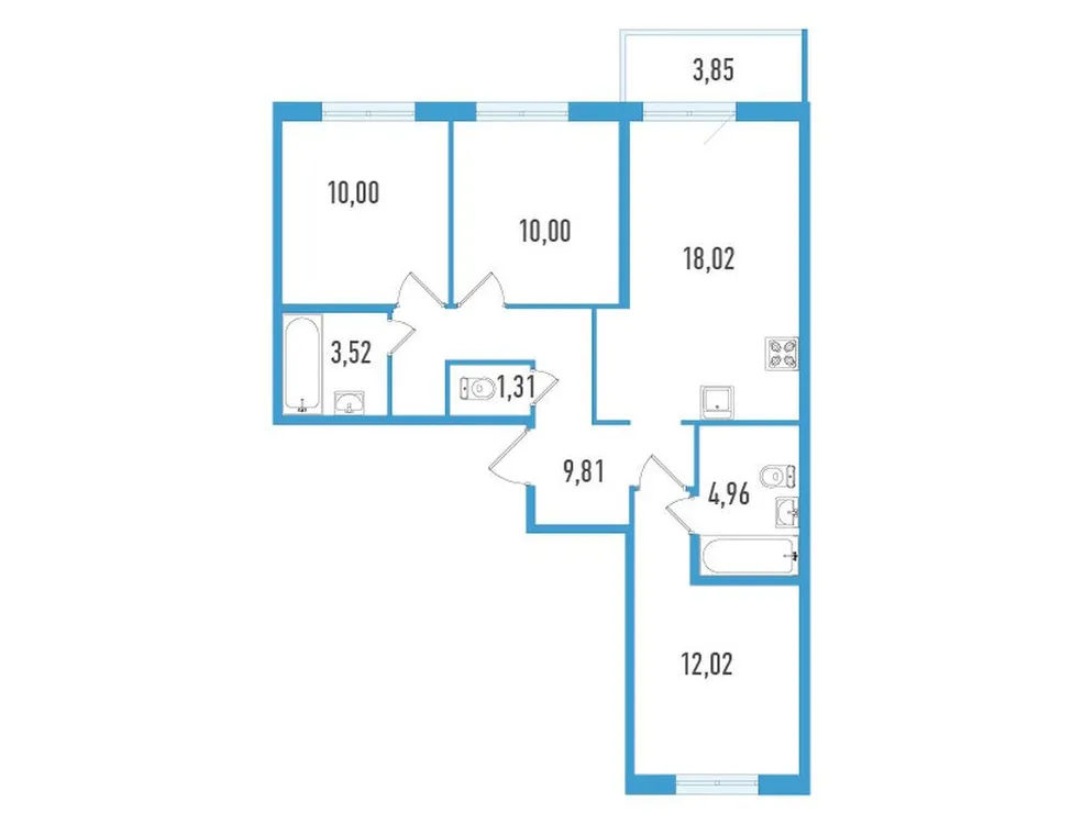 Продается 3-комнатная квартира, 70,8 м² - Фото 1