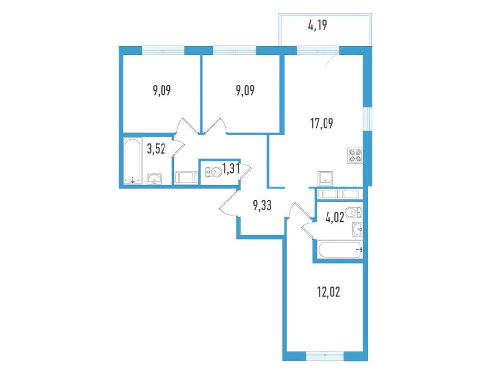 Продается 3-комнатная квартира, 66,7 м² - Фото 1
