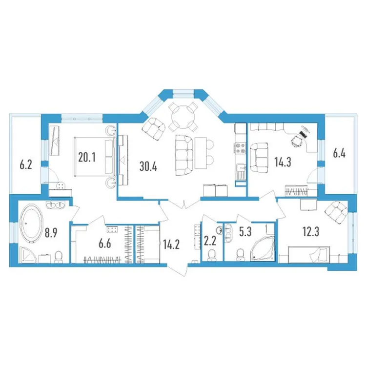 Продается 3-комнатная квартира, 120,6 м² - Фото 1
