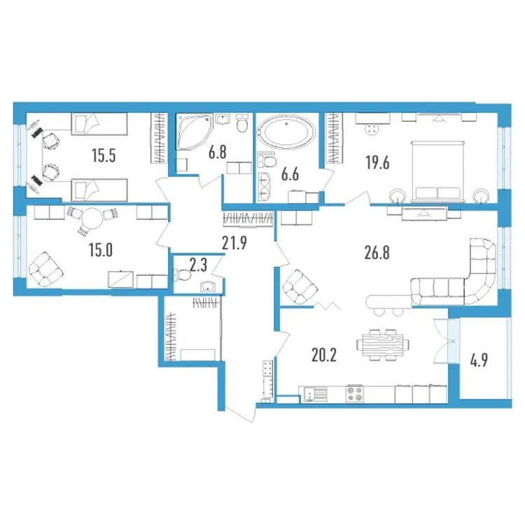 Продается 4-комнатная квартира, 137,2 м² - Фото 1