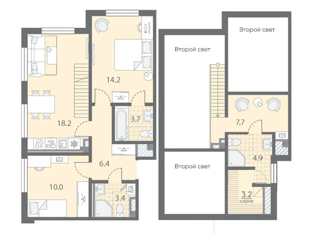 Продается 2-комнатная квартира, 71,7 м² - Фото 1