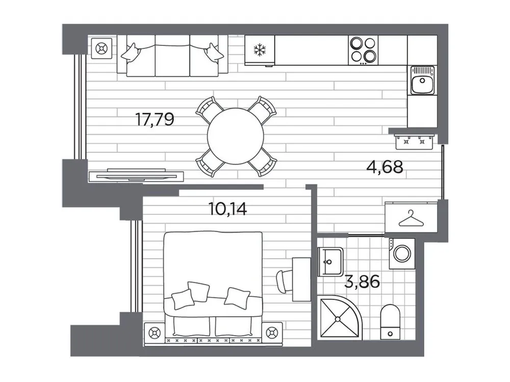 Продается 1-комнатная квартира, 36,5 м² - Фото 1