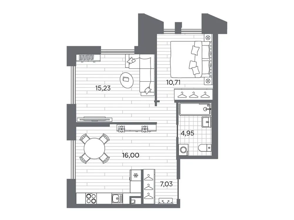 Продается 2-комнатная квартира, 53,9 м² - Фото 1