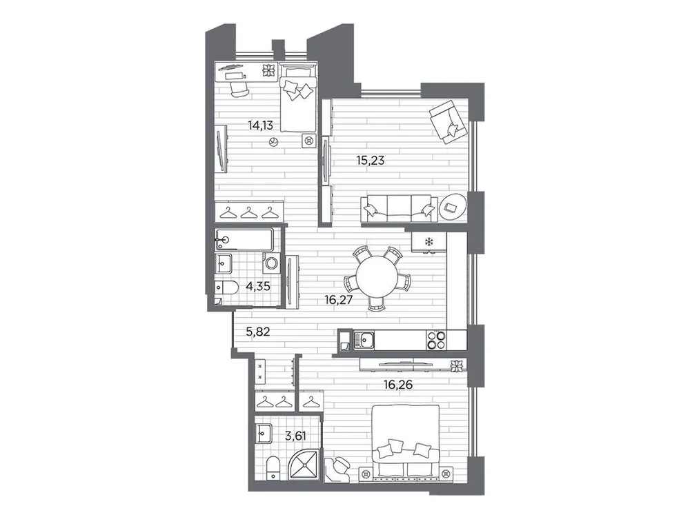 Продается 3-комнатная квартира, 75,7 м² - Фото 1