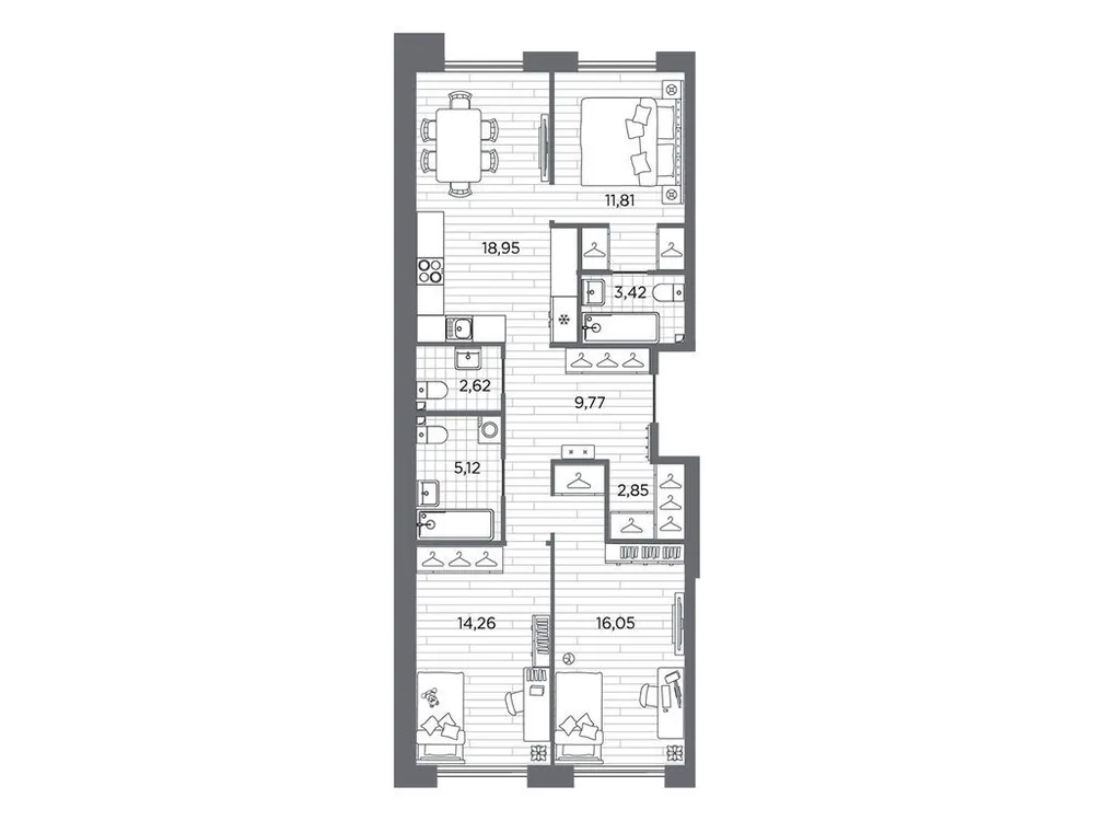 Продается 3-комнатная квартира, 84,9 м² - Фото 1