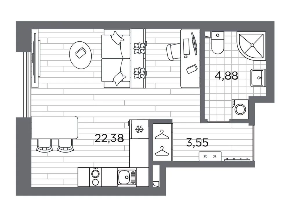 Продается студия, 30,8 м² - Фото 1