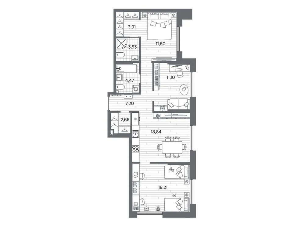Продается 3-комнатная квартира, 81,5 м² - Фото 1