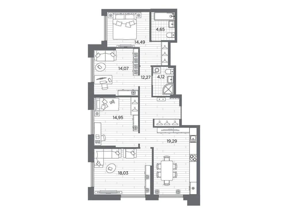Продается 4-комнатная квартира, 101,9 м² - Фото 1