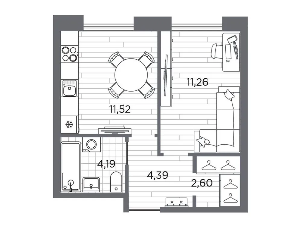 Продается 1-комнатная квартира, 34 м² - Фото 1