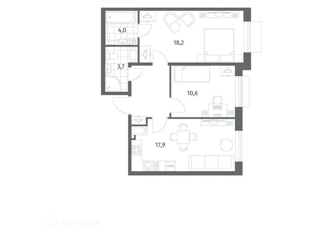 Продается 2-комнатная квартира, 61,6 м² - Фото 1