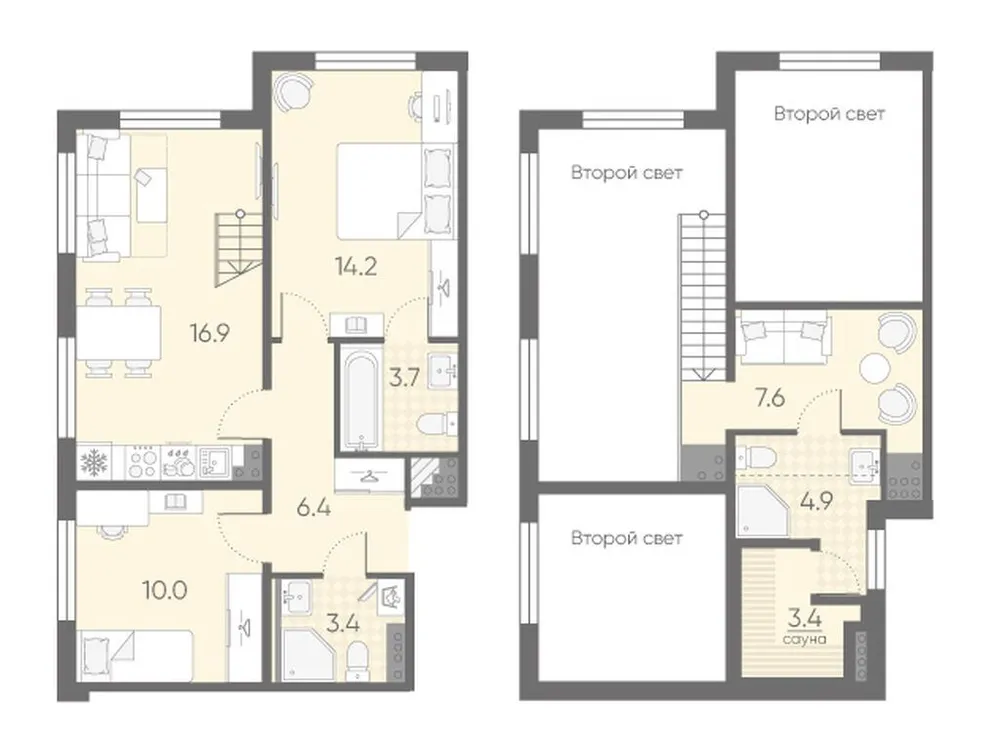 Продается 2-комнатная квартира, 70,5 м² - Фото 1