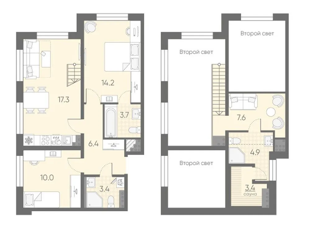 Продается 2-комнатная квартира, 70,9 м² - Фото 1