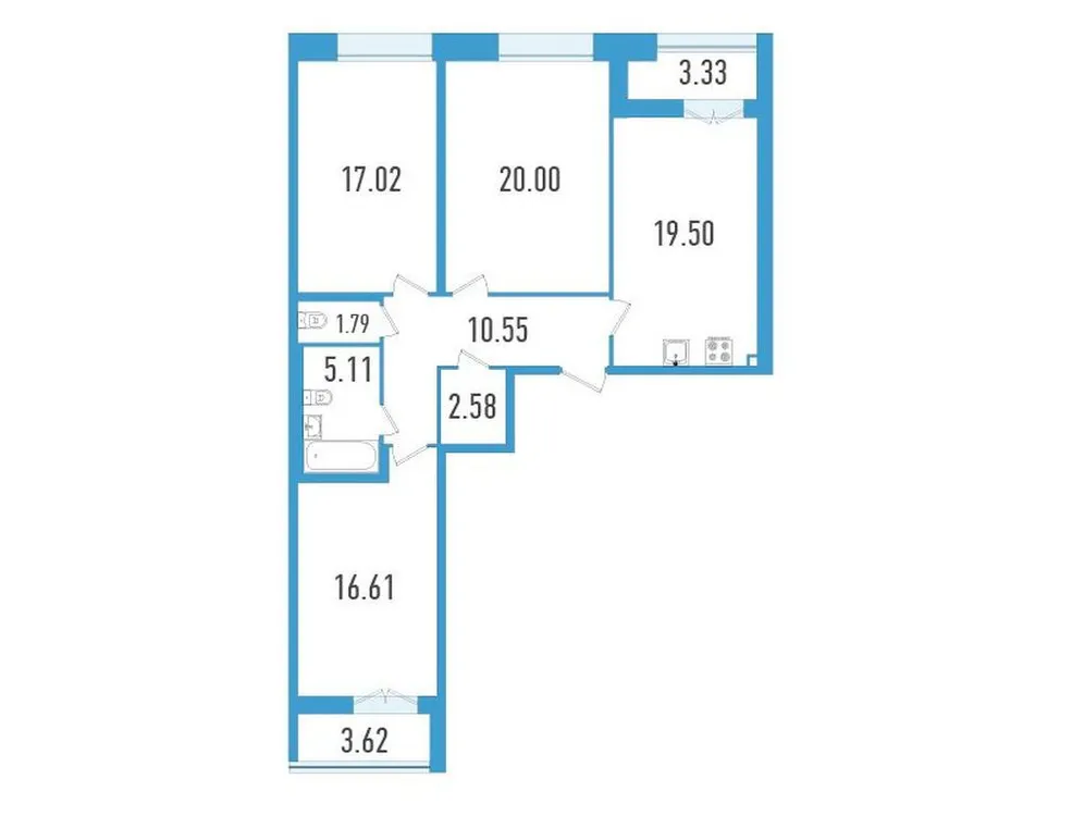Продается 3-комнатная квартира, 94,9 м² - Фото 1