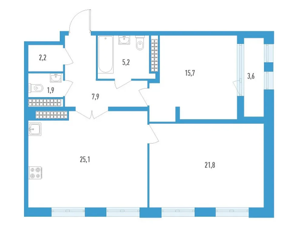 Продается 2-комнатная квартира, 81,6 м² - Фото 1