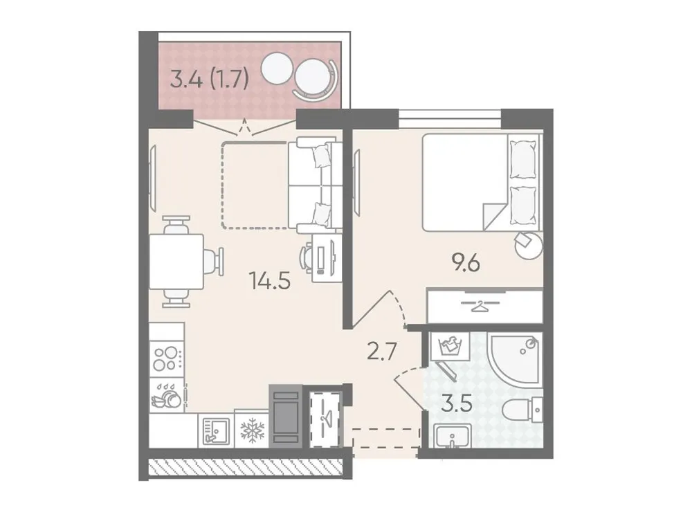 Продается 1-комнатная квартира, 32 м² - Фото 1