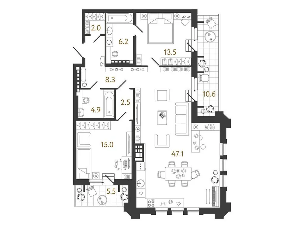 Продается 2-комнатная квартира, 99,5 м² - Фото 1