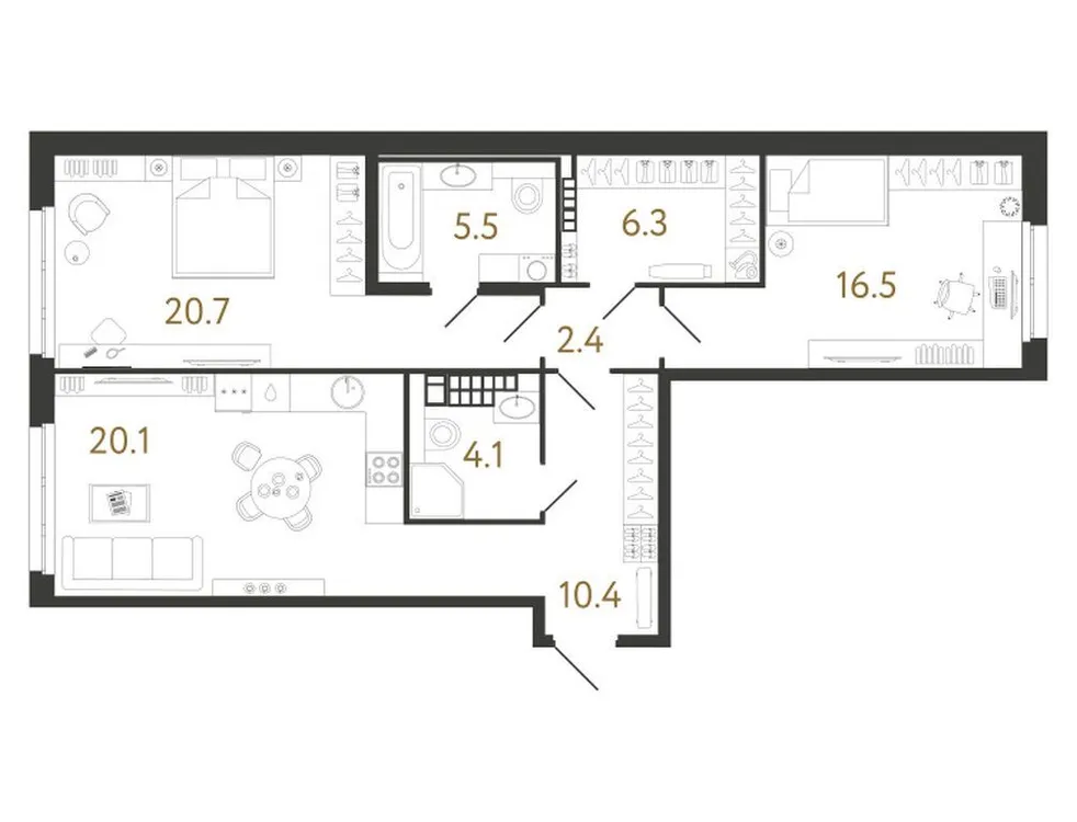 Продается 2-комнатная квартира, 86 м² - Фото 1