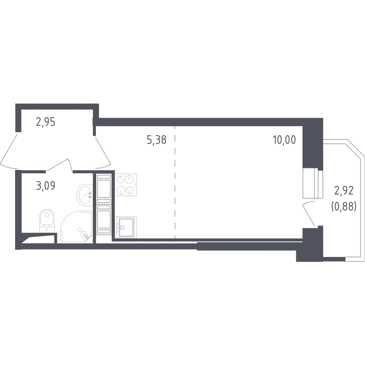 Продается студия, 22,3 м² - Фото 1